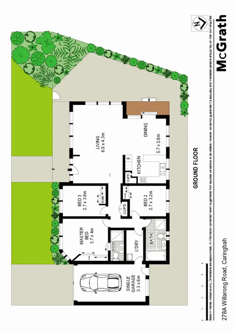 Floorplan of Homely townhouse listing, 2/278 Willarong Road, Caringbah NSW 2229