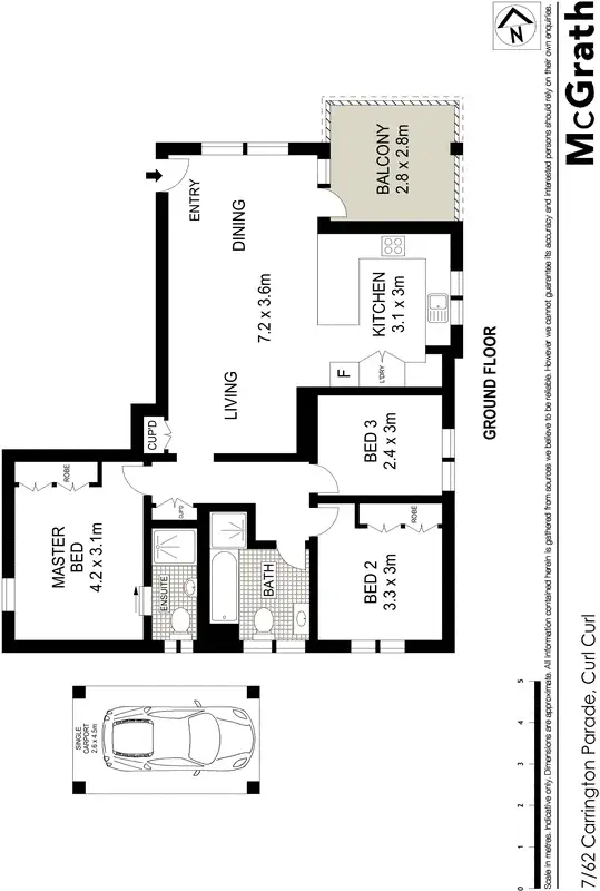 Floorplan of Homely apartment listing, 7/62 Carrington Parade, Curl Curl NSW 2096