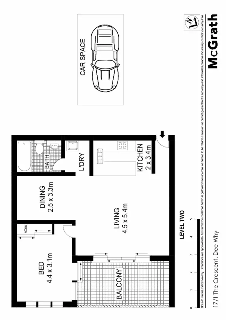 Floorplan of Homely apartment listing, 17/1 The Crescent, Dee Why NSW 2099