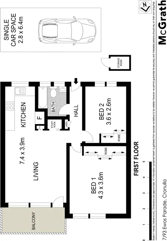 Floorplan of Homely apartment listing, 7/93 Ewos Parade, Cronulla NSW 2230