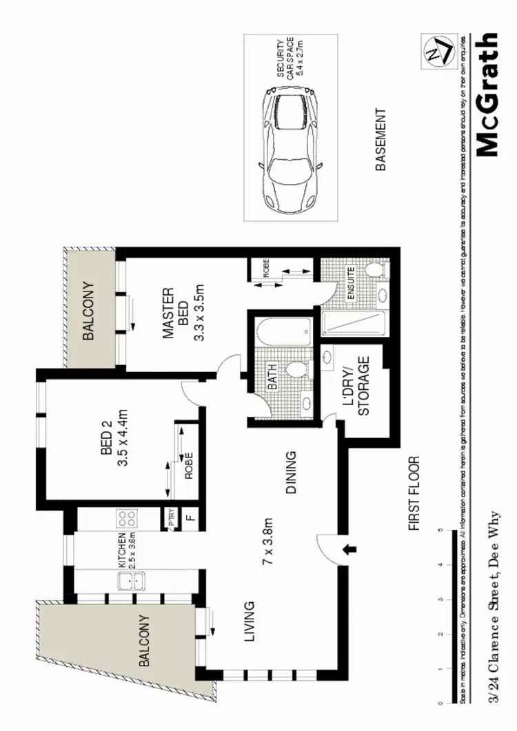Floorplan of Homely apartment listing, 3/24 Clarence Avenue, Dee Why NSW 2099