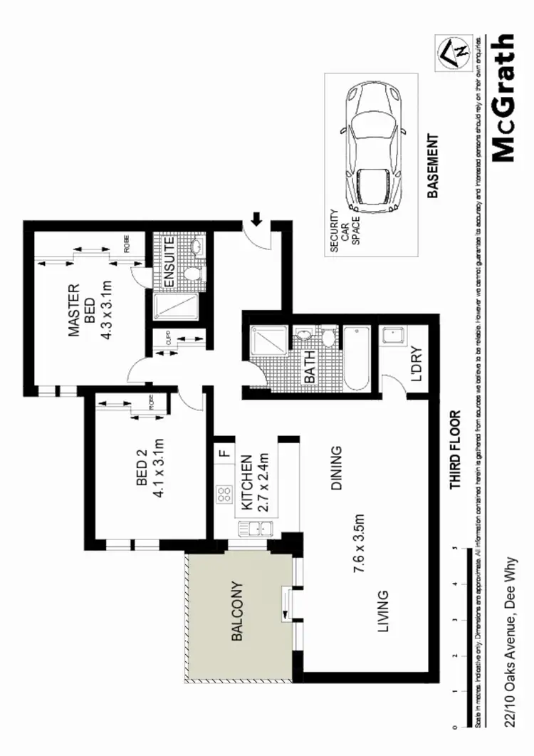Floorplan of Homely apartment listing, 22/10 Oaks Avenue, Dee Why NSW 2099