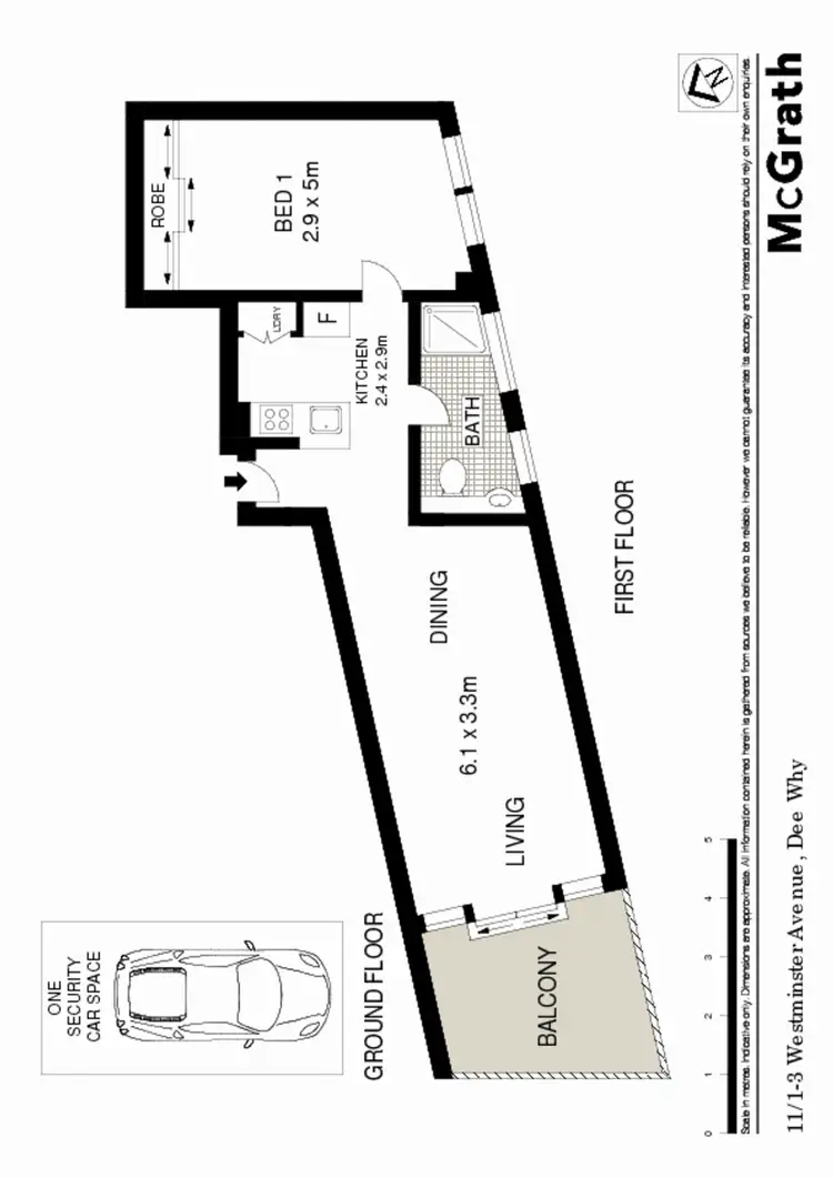 Floorplan of Homely apartment listing, 11/1 Westminster Avenue, Dee Why NSW 2099
