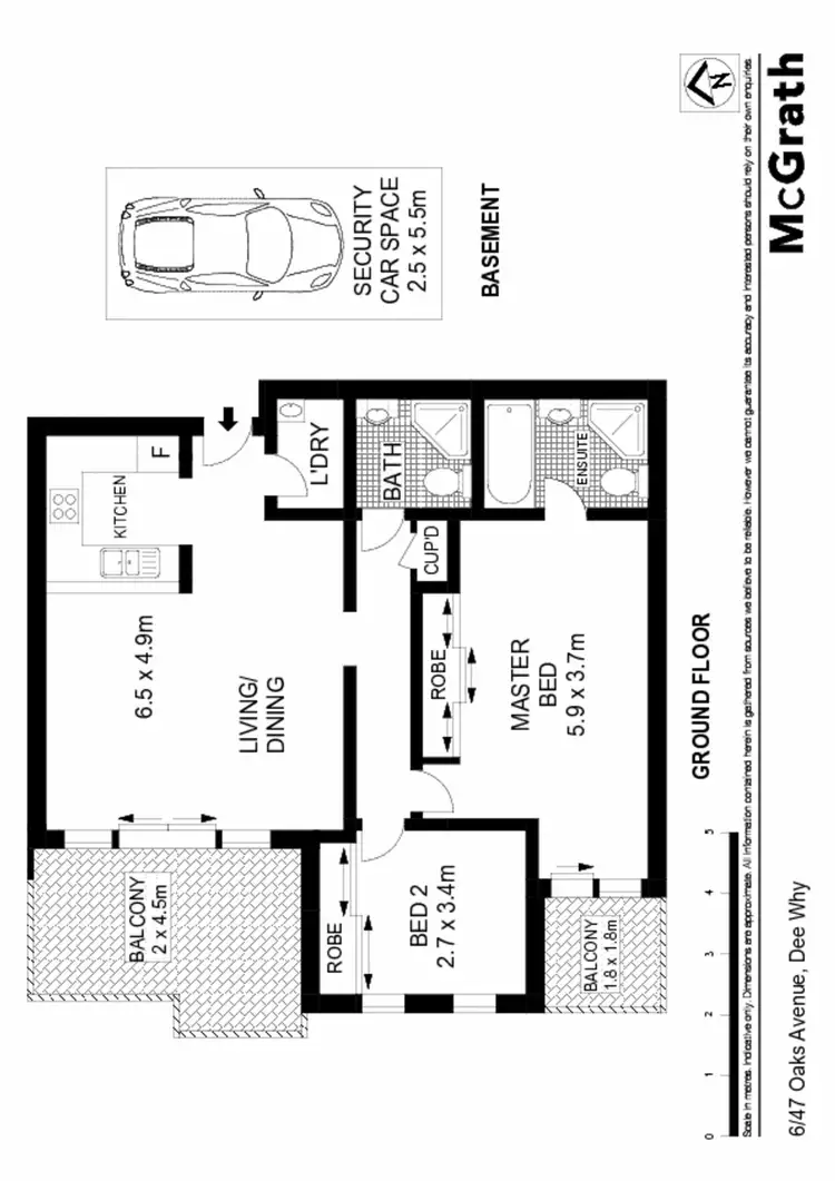 Floorplan of Homely apartment listing, 6/47 Oaks Avenue, Dee Why NSW 2099
