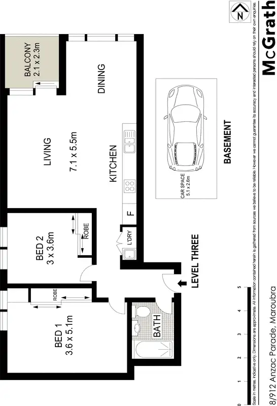Floorplan of Homely apartment listing, 8/912 Anzac Parade, Maroubra NSW 2035
