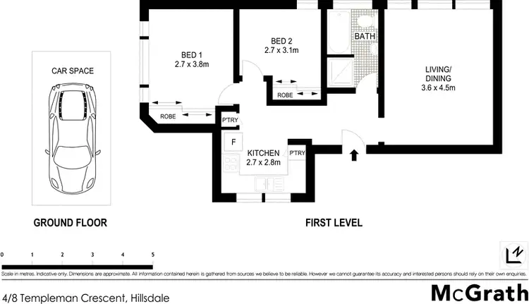 Floorplan of Homely apartment listing, 4/8 Templeman Crescent, Hillsdale NSW 2036
