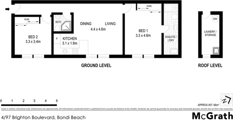 Floorplan of Homely apartment listing, 4/97 Brighton Boulevard, Bondi Beach NSW 2026