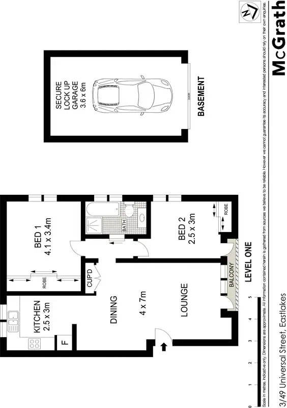 Floorplan of Homely apartment listing, 3/49 Universal Street, Eastlakes NSW 2018