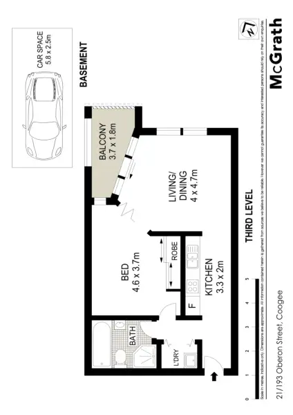 Floorplan of Homely apartment listing, 21/193 Oberon Street, Coogee NSW 2034