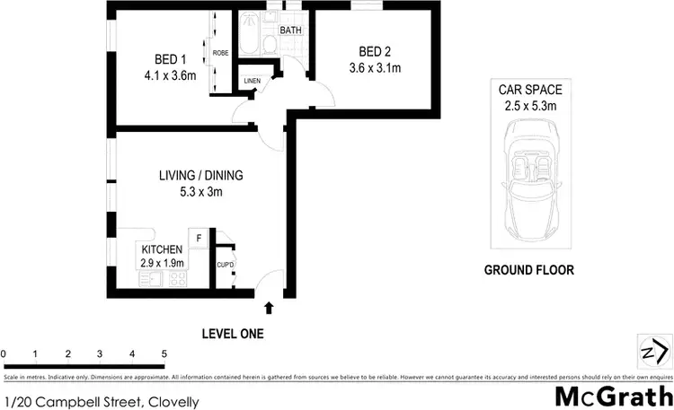 Floorplan of Homely apartment listing, 1/20 Campbell Street, Clovelly NSW 2031