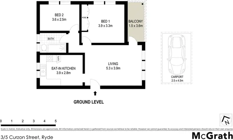 Floorplan of Homely apartment listing, 3/5 Curzon Street, Ryde NSW 2112