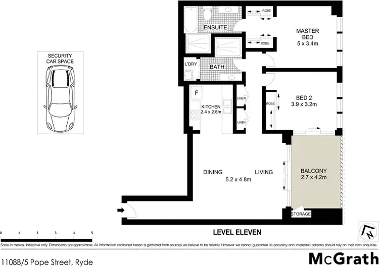 Floorplan of Homely apartment listing, 1108B/5 Pope Street, Ryde NSW 2112