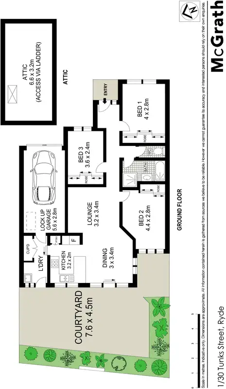 Floorplan of Homely villa listing, 1/30 Tunks Street, Ryde NSW 2112