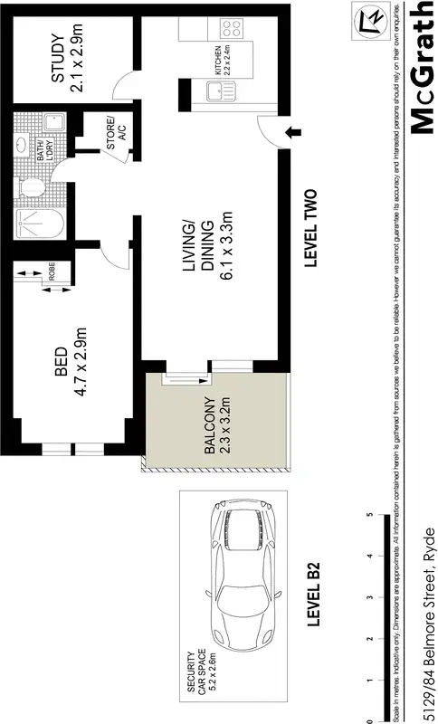 Floorplan of Homely apartment listing, 5129/84 Belmore Street, Ryde NSW 2112