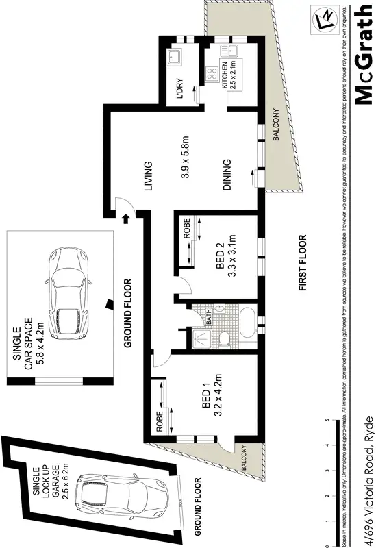 Floorplan of Homely apartment listing, 4/696 Victoria Road, Ryde NSW 2112
