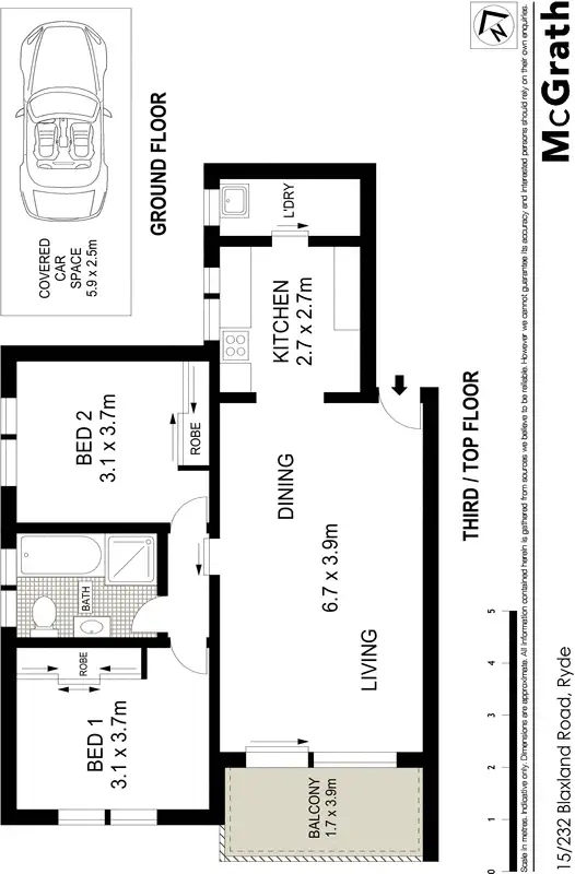Floorplan of Homely apartment listing, 15/232 Blaxland Road, Ryde NSW 2112
