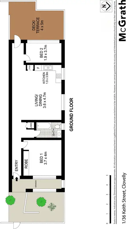 Floorplan of Homely apartment listing, 1/36 Keith Street, Clovelly NSW 2031