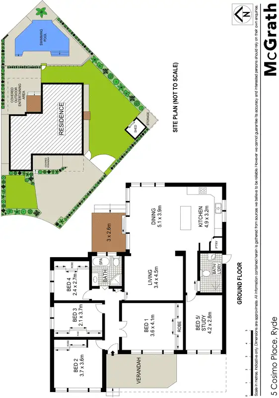 Floorplan of Homely house listing, 5 Cosimo Place, Ryde NSW 2112