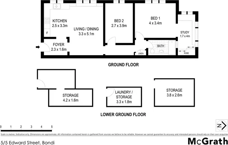 Floorplan of Homely apartment listing, 5/5 Edward Street, Bondi Beach NSW 2026