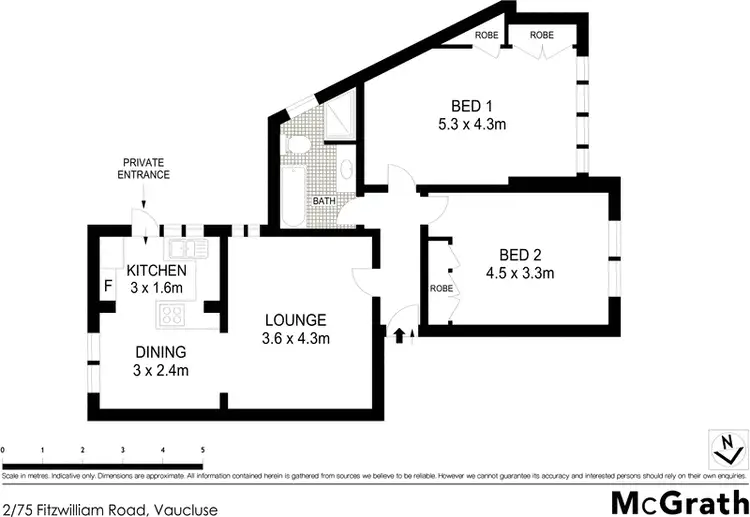 Floorplan of Homely apartment listing, 2/75 Fitzwilliam Road, Vaucluse NSW 2030