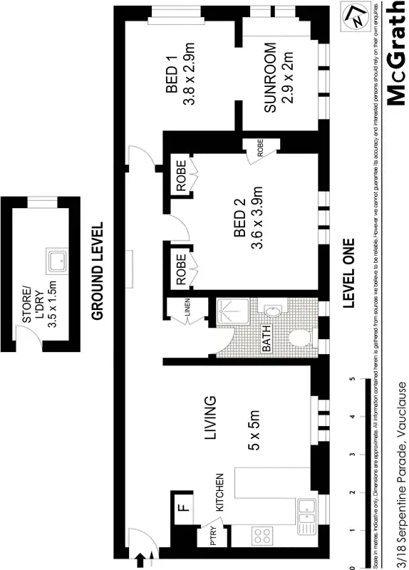 Floorplan of Homely apartment listing, 3/18 Serpentine Parade, Vaucluse NSW 2030