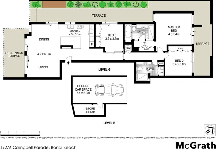 Floorplan of Homely apartment listing, 1/276 Campbell Parade, Bondi Beach NSW 2026