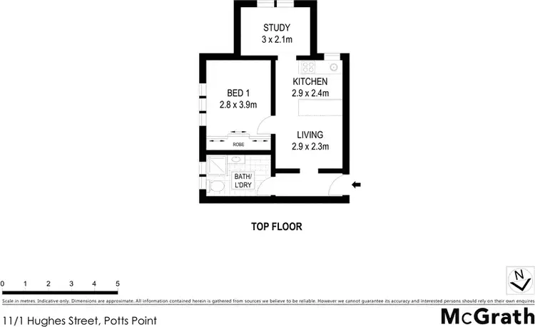 Floorplan of Homely unit listing, 11/1 Hughes Street, Potts Point NSW 2011