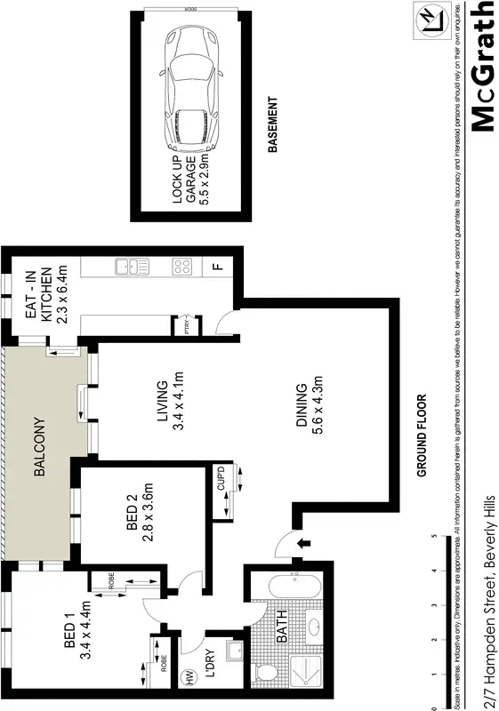 Floorplan of Homely apartment listing, 2/7 Hampden Street, Beverly Hills NSW 2209