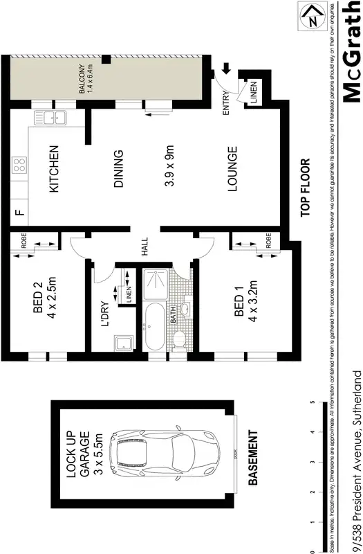 Floorplan of Homely apartment listing, 9/538 President Avenue, Sutherland NSW 2232