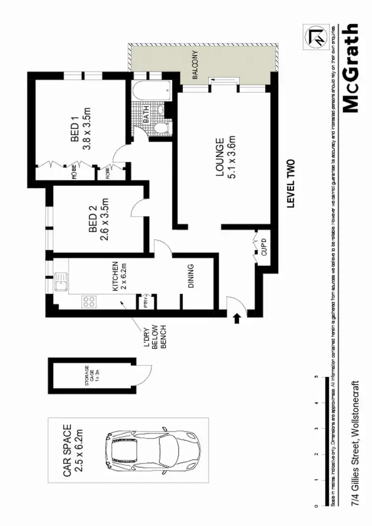 Floorplan of Homely apartment listing, 7/4 Gillies Street, Wollstonecraft NSW 2065