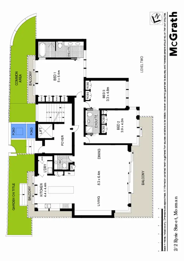 Floorplan of Homely apartment listing, 2/2 Ryrie Street, Mosman NSW 2088