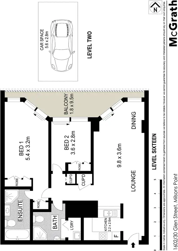 Floorplan of Homely apartment listing, 1602/30 Glen Street, Milsons Point NSW 2061