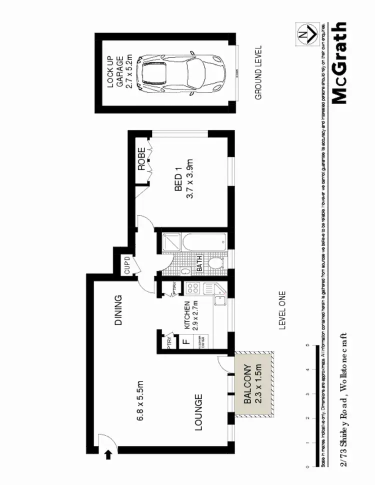 Floorplan of Homely apartment listing, 2/73 Shirley Road, Wollstonecraft NSW 2065