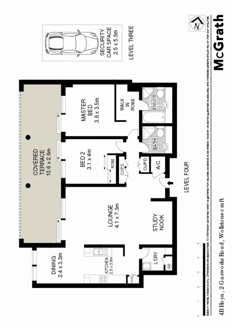 Floorplan of Homely apartment listing, 4B 2 Gasworks Road, Wollstonecraft NSW 2065