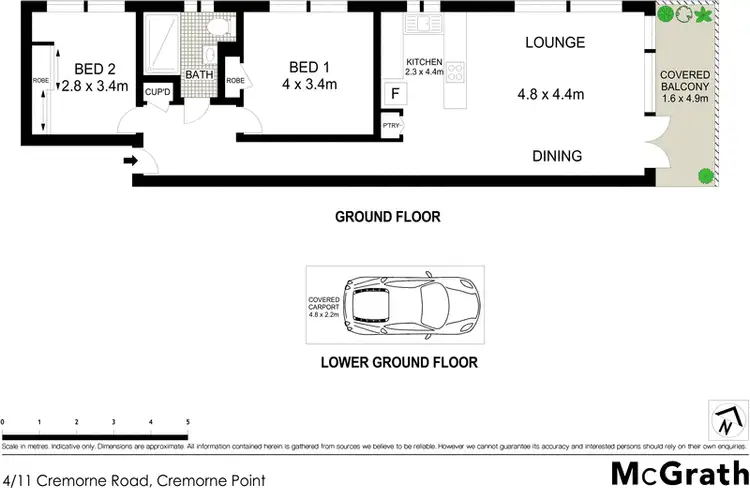 Floorplan of Homely apartment listing, 4/11 Cremorne Road, Cremorne Point NSW 2090