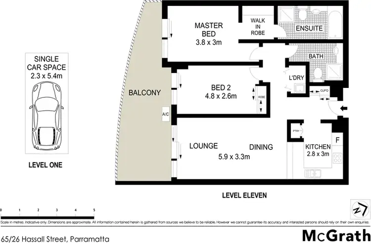 Floorplan of Homely apartment listing, 65/26 Hassall Street, Parramatta NSW 2150
