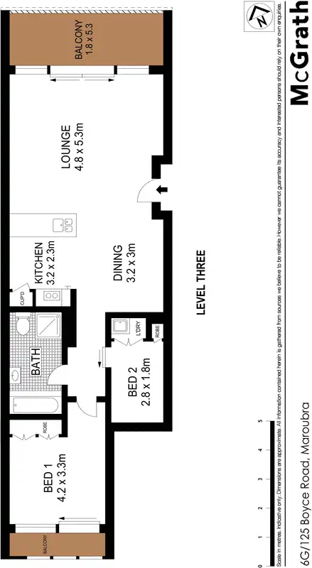 Floorplan of Homely apartment listing, 6G/125 Boyce Road, Maroubra NSW 2035