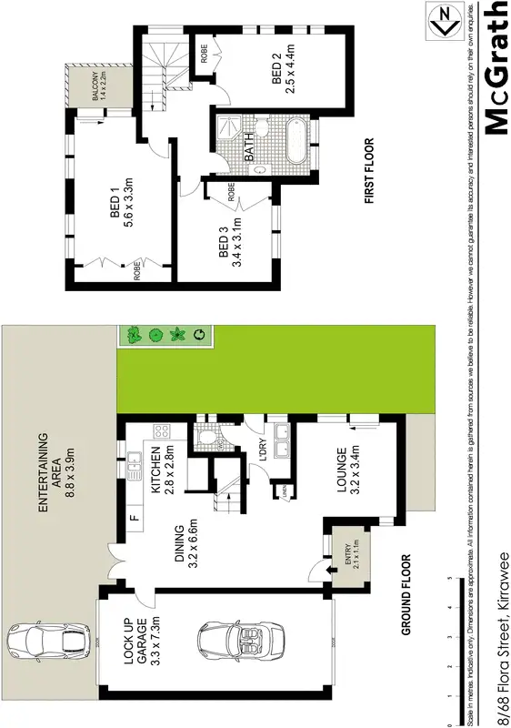 Floorplan of Homely townhouse listing, 8/68 Flora Street, Kirrawee NSW 2232