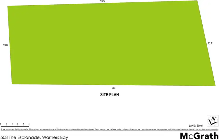 Floorplan of Homely land listing, 508 The Esplanade, Warners Bay NSW 2282