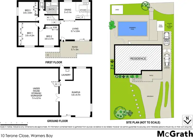 Floorplan of Homely house listing, 10 Terone Close, Warners Bay NSW 2282