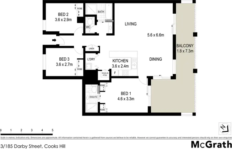 Floorplan of Homely apartment listing, 103/185 Darby Street, Cooks Hill NSW 2300