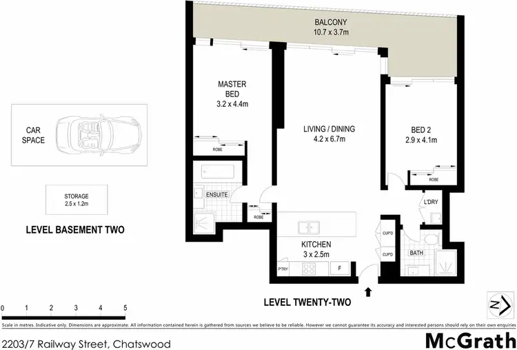 Floorplan of Homely apartment listing, 2203/7 Railway Street, Chatswood NSW 2067