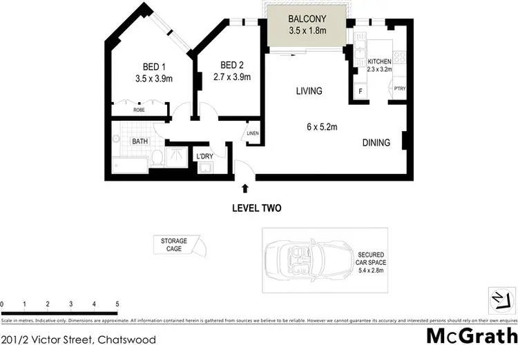 Floorplan of Homely apartment listing, 201/2 Victor Street, Chatswood NSW 2067
