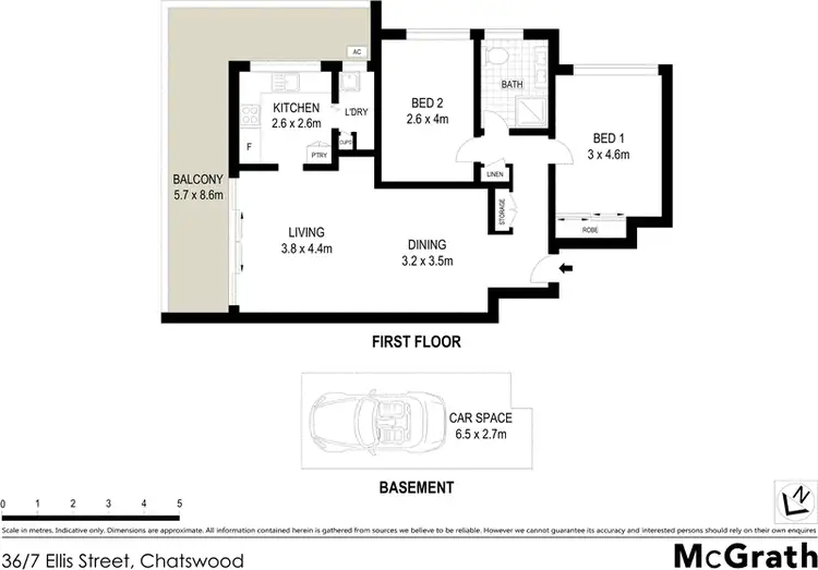 Floorplan of Homely apartment listing, 36/7 Ellis Street, Chatswood NSW 2067