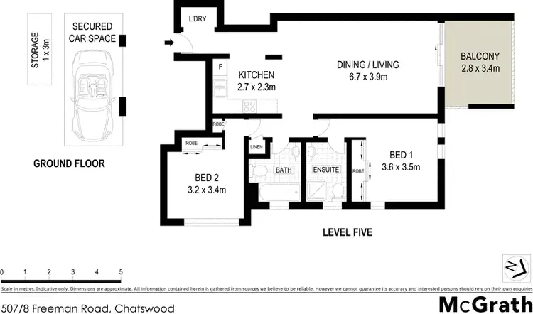Floorplan of Homely apartment listing, 507/8 Freeman Road, Chatswood NSW 2067