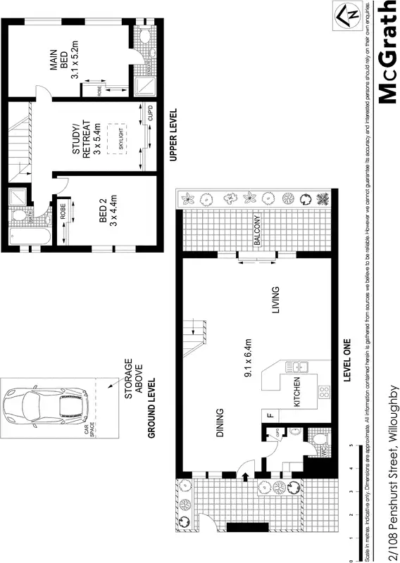 Floorplan of Homely townhouse listing, 2/108 Penshurst Street, Willoughby NSW 2068