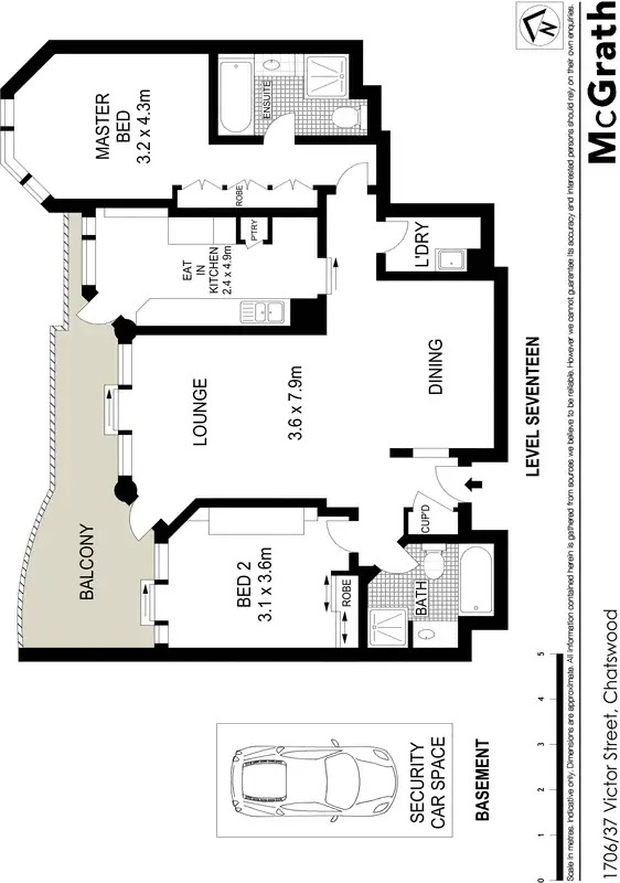 Floorplan of Homely apartment listing, 1706/37 Victor Street, Chatswood NSW 2067
