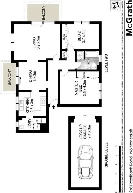Floorplan of Homely apartment listing, 9/8 Hazelbank Road, Wollstonecraft NSW 2065