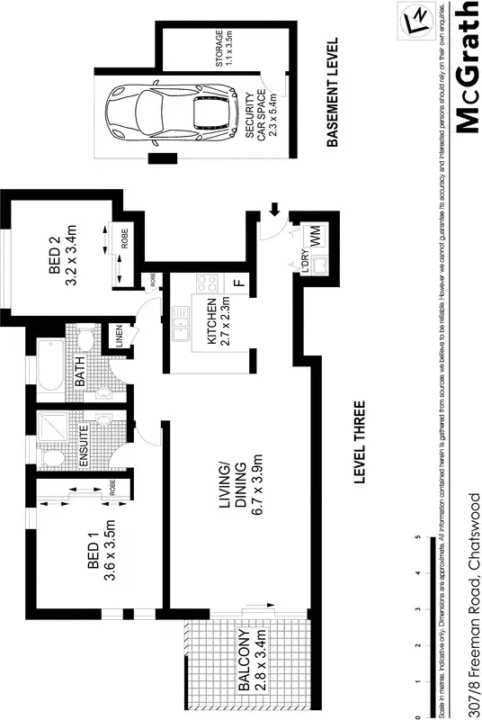 Floorplan of Homely apartment listing, 307/8 Freeman Road, Chatswood NSW 2067