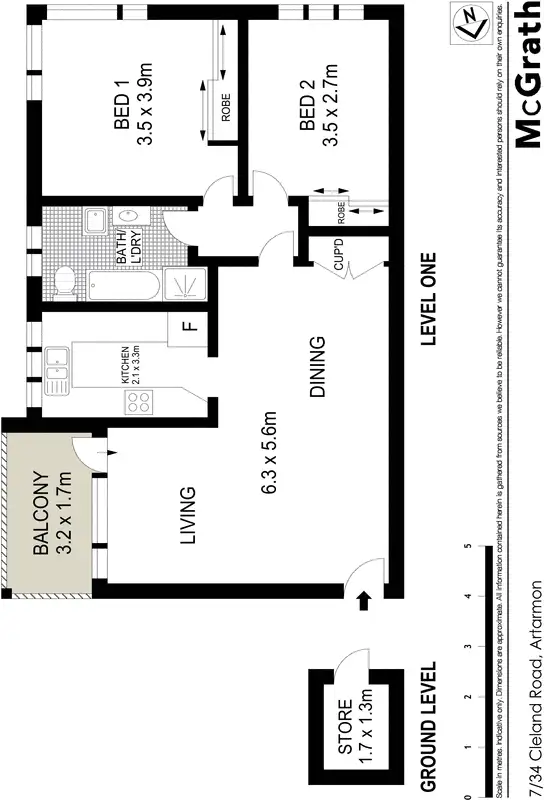 Floorplan of Homely apartment listing, 7/34 Cleland Road, Artarmon NSW 2064